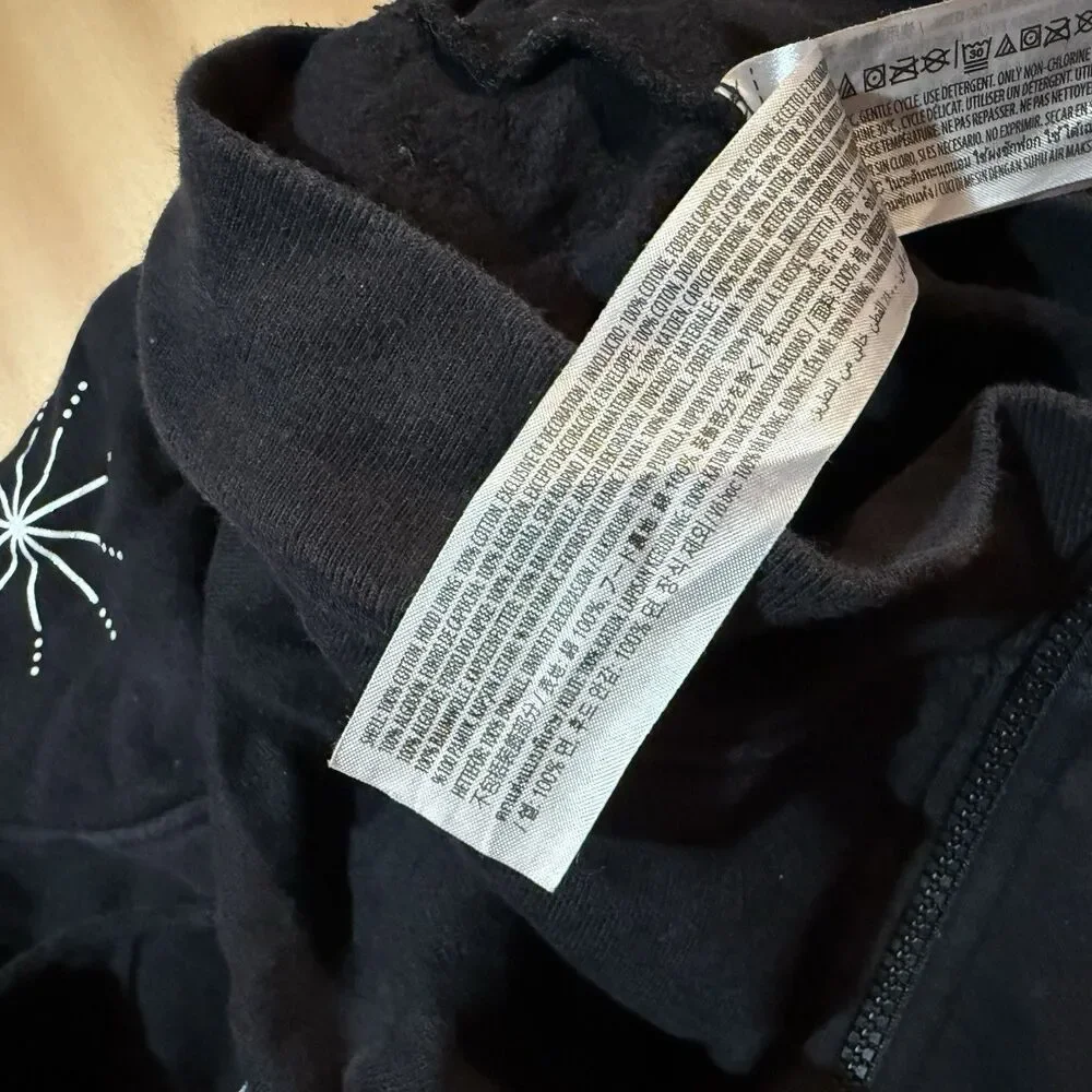 3/$15 Disney 100 Anniversary Sweater XS Extra Small Black Full Zip Hooded